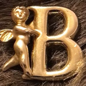 Vintage Luca Razza signed gold tone angel pin